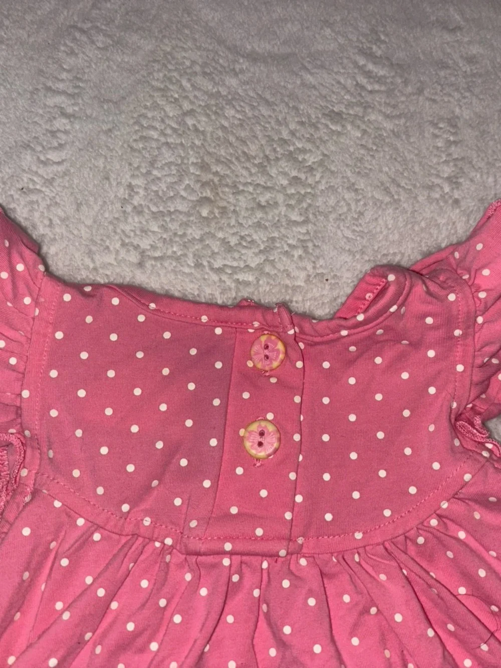 Girls Pink Polka Dot Short Sleeve Dress - Casual Everyday